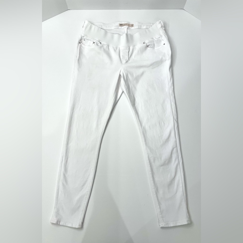 ASOS Design Maternity Skinny Jeans w Under the Bump Waistband, White, US Size 10